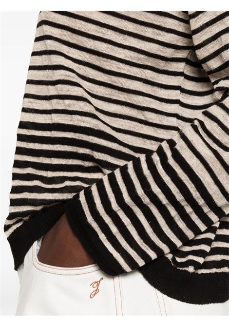 maglia mariniere donna beige and black ROBERTO COLLINA | 261FXA1800609